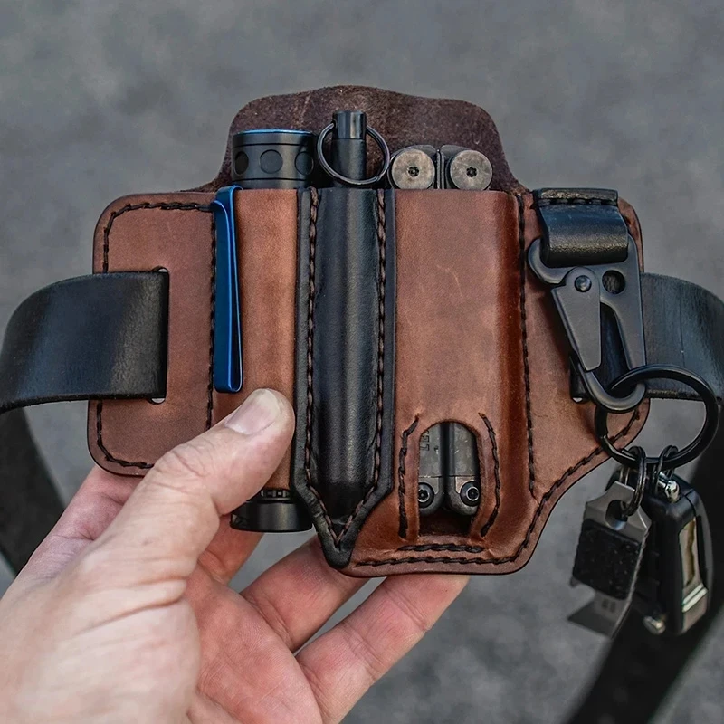 Multifunction Handmade Multitool Sheath Retro Outdoor Tool Belt Bag