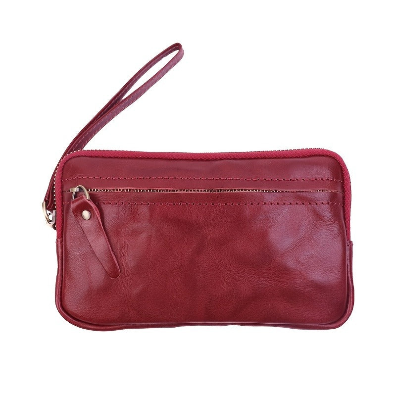 Retro Leather Distressed Top-Grain Cowhide Clutch Bag