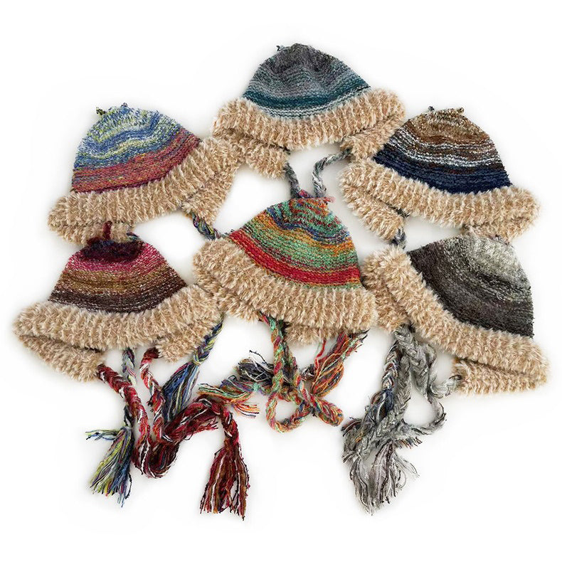 Retro Colorful Striped Knitted Hat