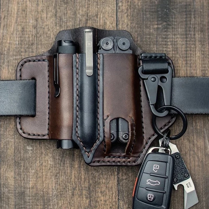 Multifunction Handmade Multitool Sheath Retro Outdoor Tool Belt Bag