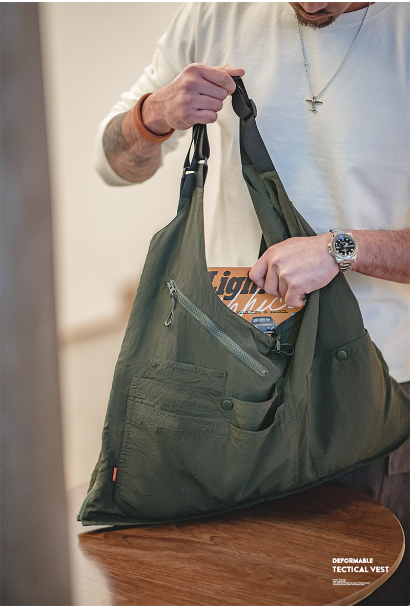 Retro Multi-pocket Urban Outdoor Deformable Tectical Vest Tactical Backpack