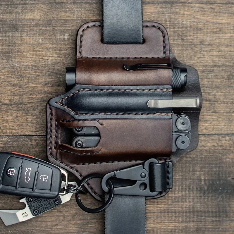 Multifunction Handmade Multitool Sheath Retro Outdoor Tool Belt Bag