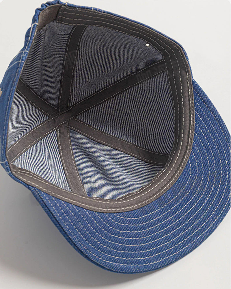 Retro Denim Flip Hat Beret Casual Cap Adjustable Hat