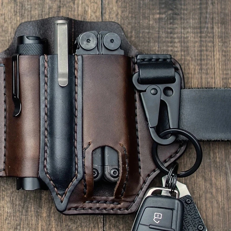 Multifunction Handmade Multitool Sheath Retro Outdoor Tool Belt Bag