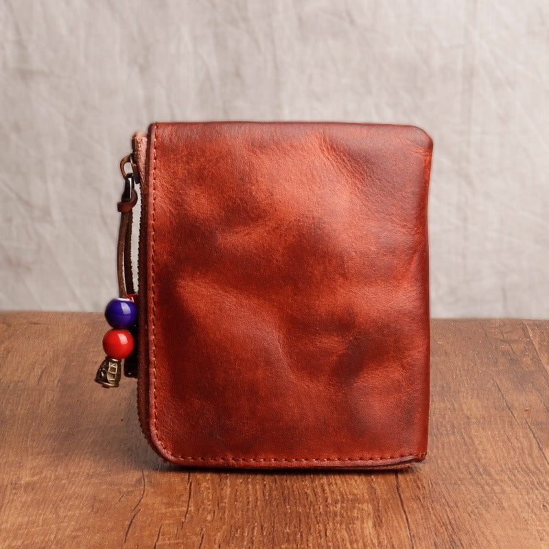 Vintage Zipper Cards Holder Coin Wallet