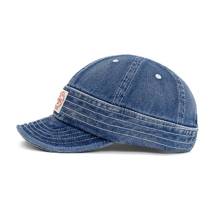 Retro Denim Flip Hat Beret Casual Cap Adjustable Hat