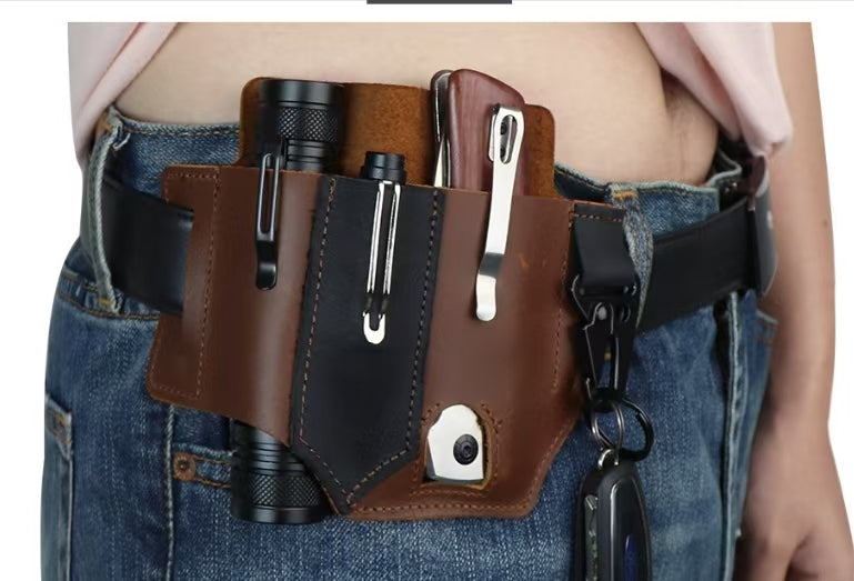 Multifunction Handmade Multitool Sheath Retro Outdoor Tool Belt Bag