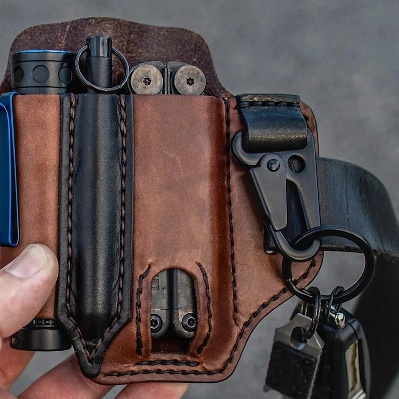 Multifunction Handmade Multitool Sheath Retro Outdoor Tool Belt Bag