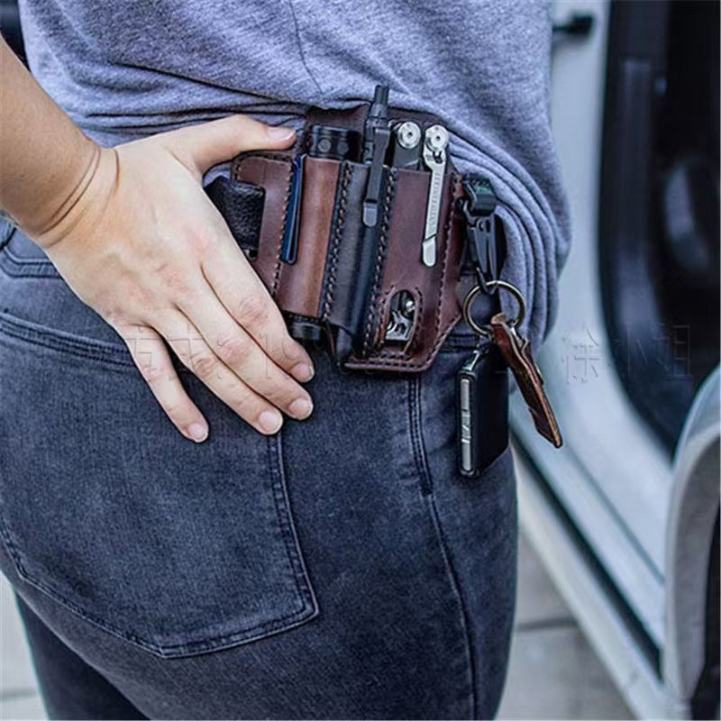Multifunction Handmade Multitool Sheath Retro Outdoor Tool Belt Bag