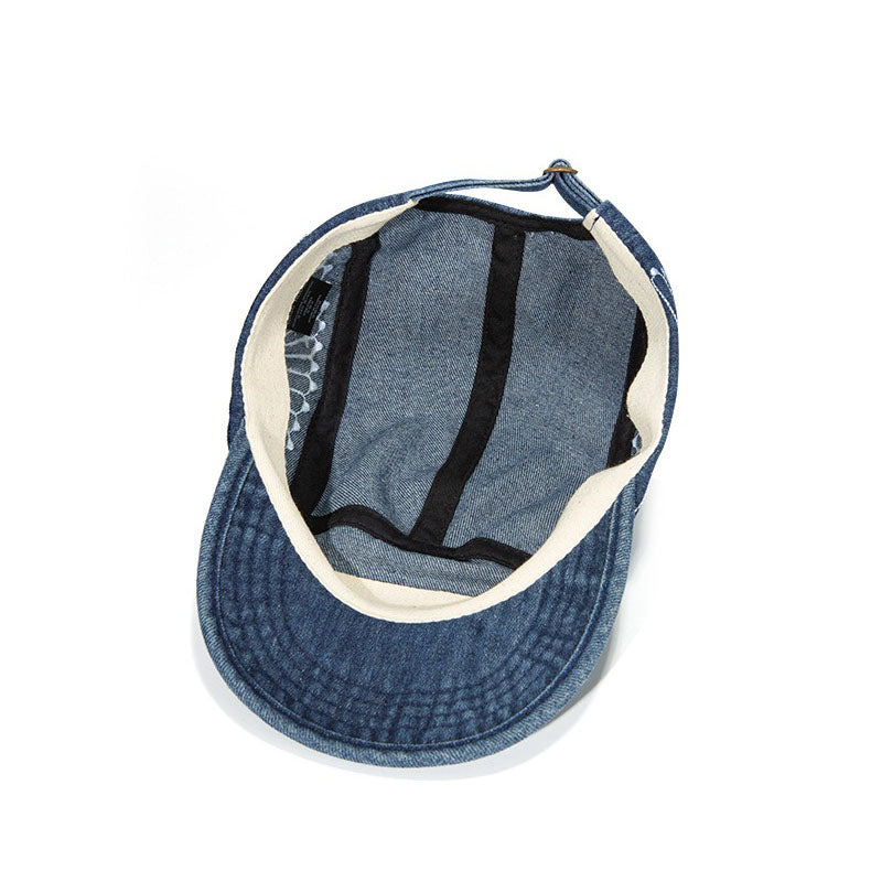 Blue Dyed Denim Embroidered Baseball Cap