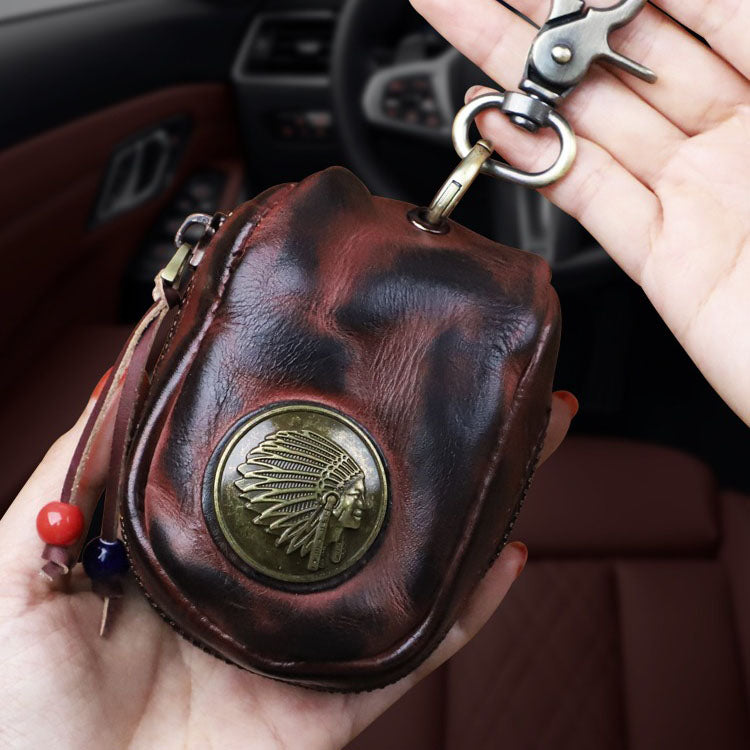 Retro Handmade Leather Coin Bag Storage Bag