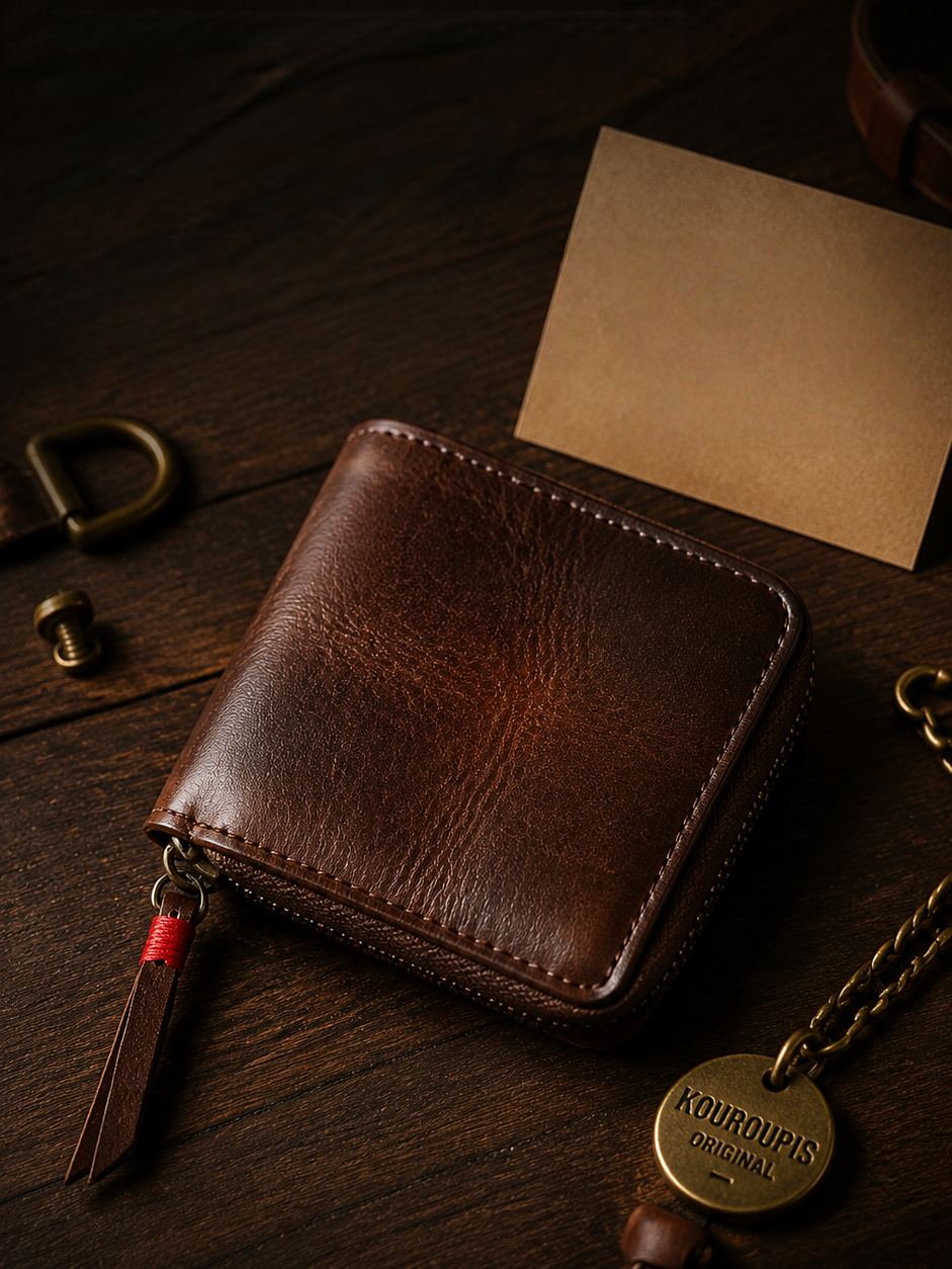 Vintage Zipper Cards Holder Coin Wallet