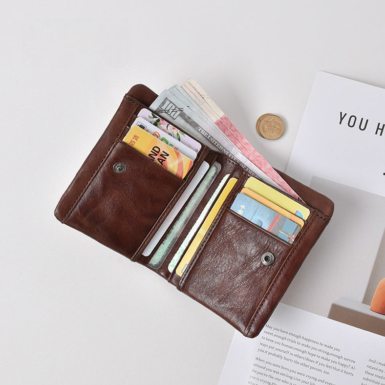 Retro Leather Handmade Short Wallets