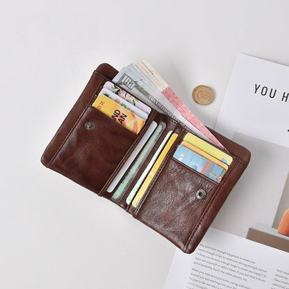 Retro Leather Handmade Short Wallets