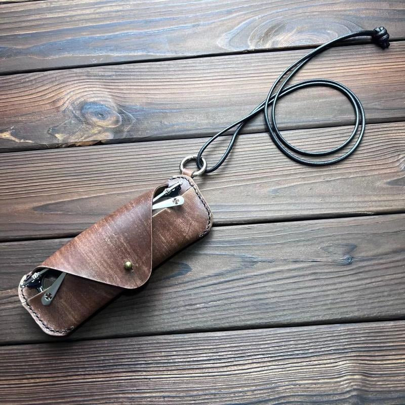 Retro Tanned Leather Glasses Case