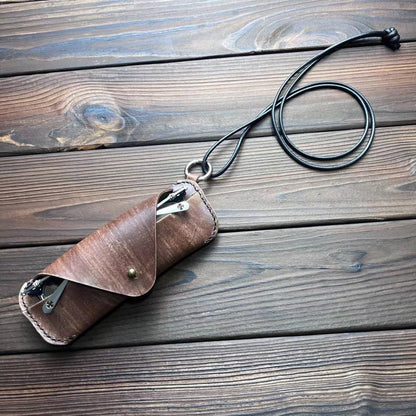 Retro Tanned Leather Glasses Case
