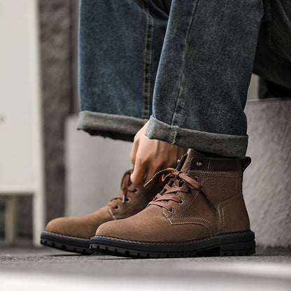 Retro Lacing Anti-slip Suede Boots