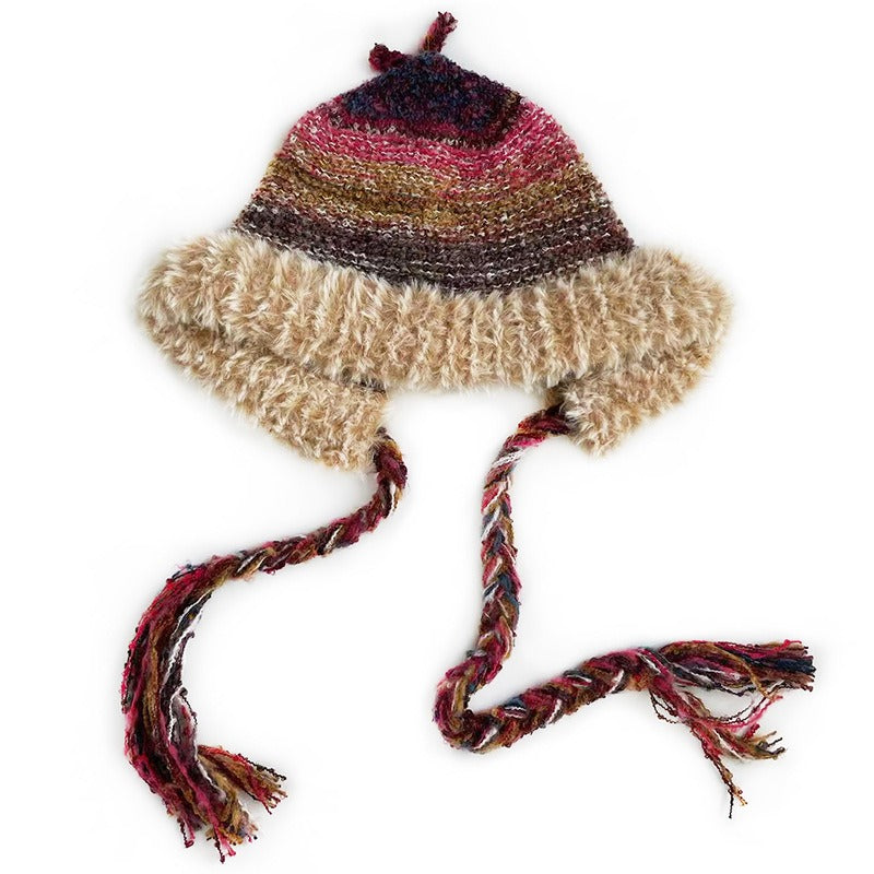 Retro Colorful Striped Knitted Hat