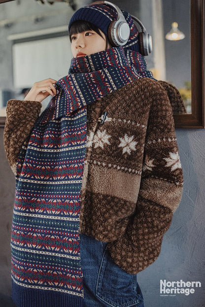 Retro Couple Warm Soft Knitted Hat and Scarf