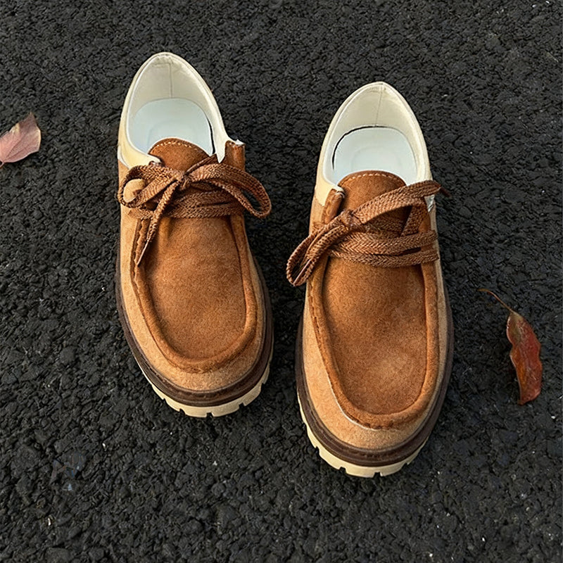 Retro Suede Lace-up Warm Shoes