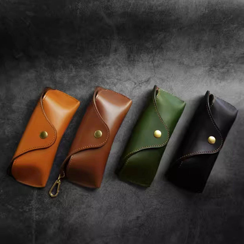 Retro Tanned Leather Glasses Case