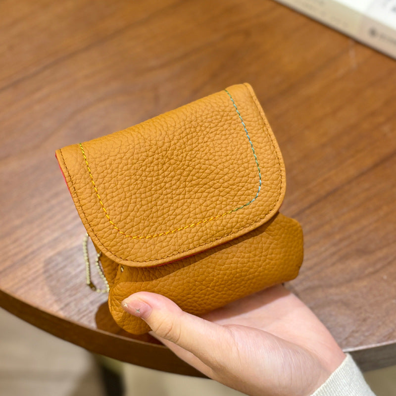 Retro Leather Chain Coin Purse