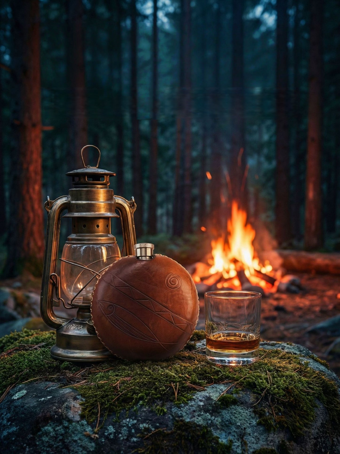 Retro Handmade Leather Portable Outdoor Travel Liquor Bottle 304 Stainless Steel