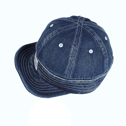 Retro Denim Flip Hat Beret Casual Cap Adjustable Hat