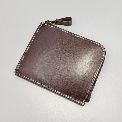 Retro Handmade Leather Zipper Wallet Coin Holder