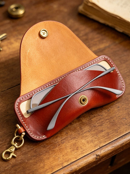 Retro Tanned Leather Glasses Case