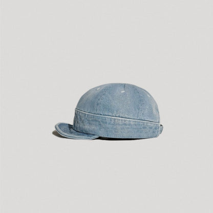Retro Denim Flip Hat Beret Casual Cap Adjustable Hat