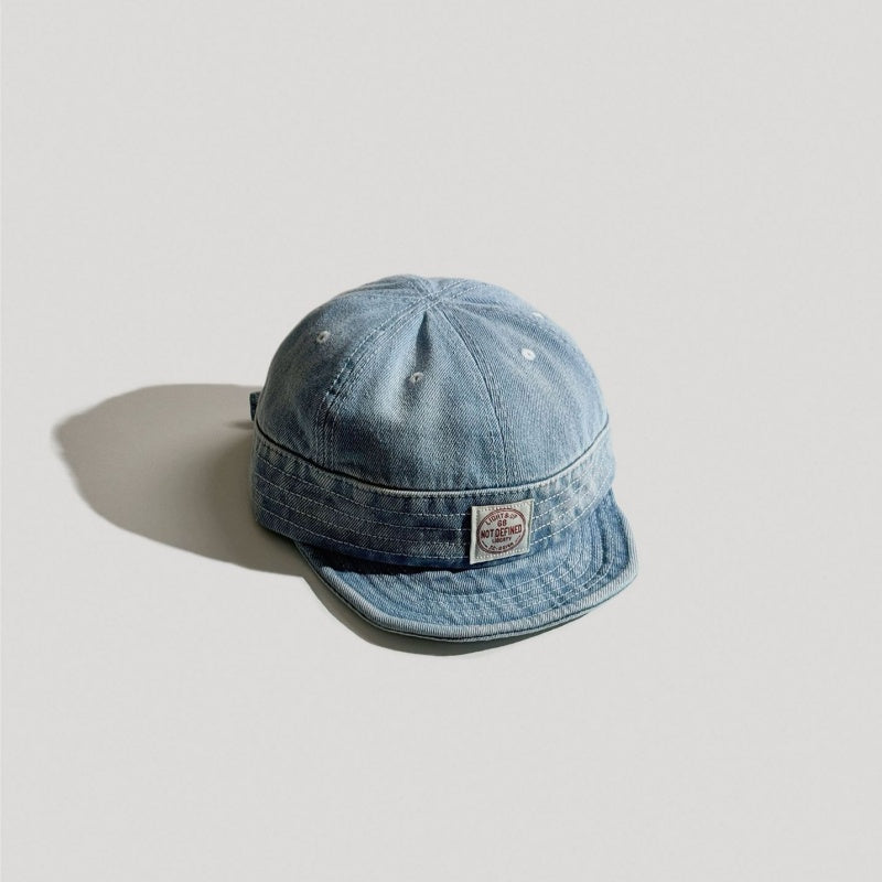 Retro Denim Flip Hat Beret Casual Cap Adjustable Hat
