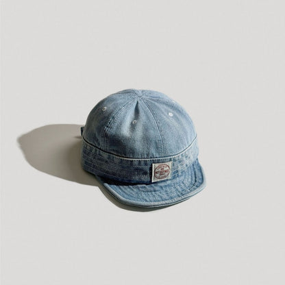Retro Denim Flip Hat Beret Casual Cap Adjustable Hat