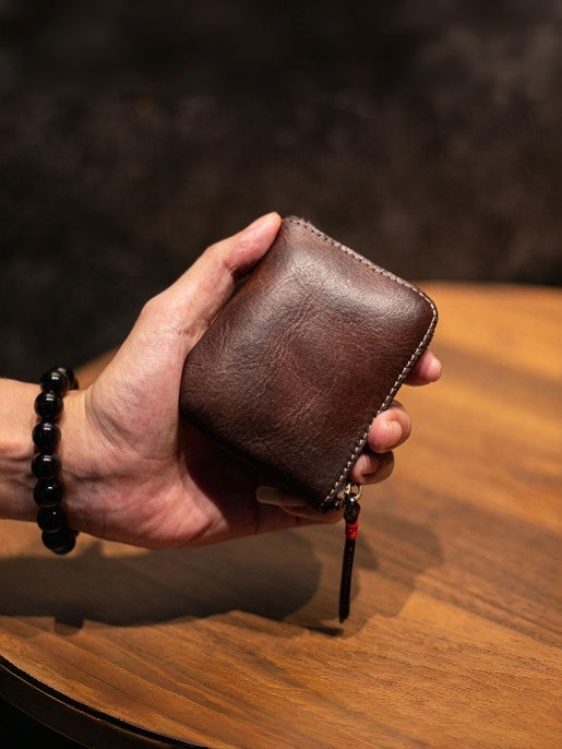 Vintage Zipper Cards Holder Coin Wallet
