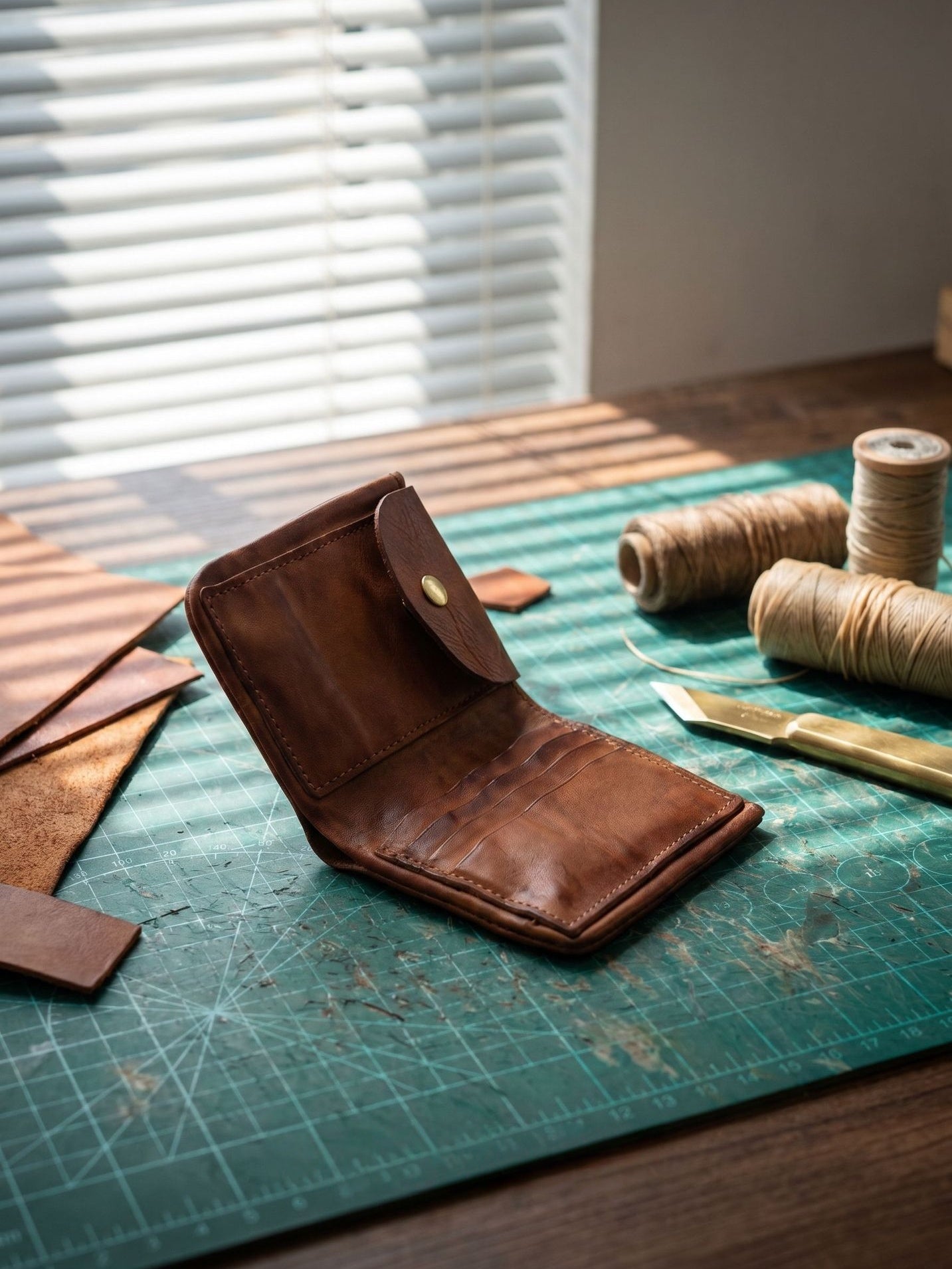 Retro Handmade Tanned Leather Wallet