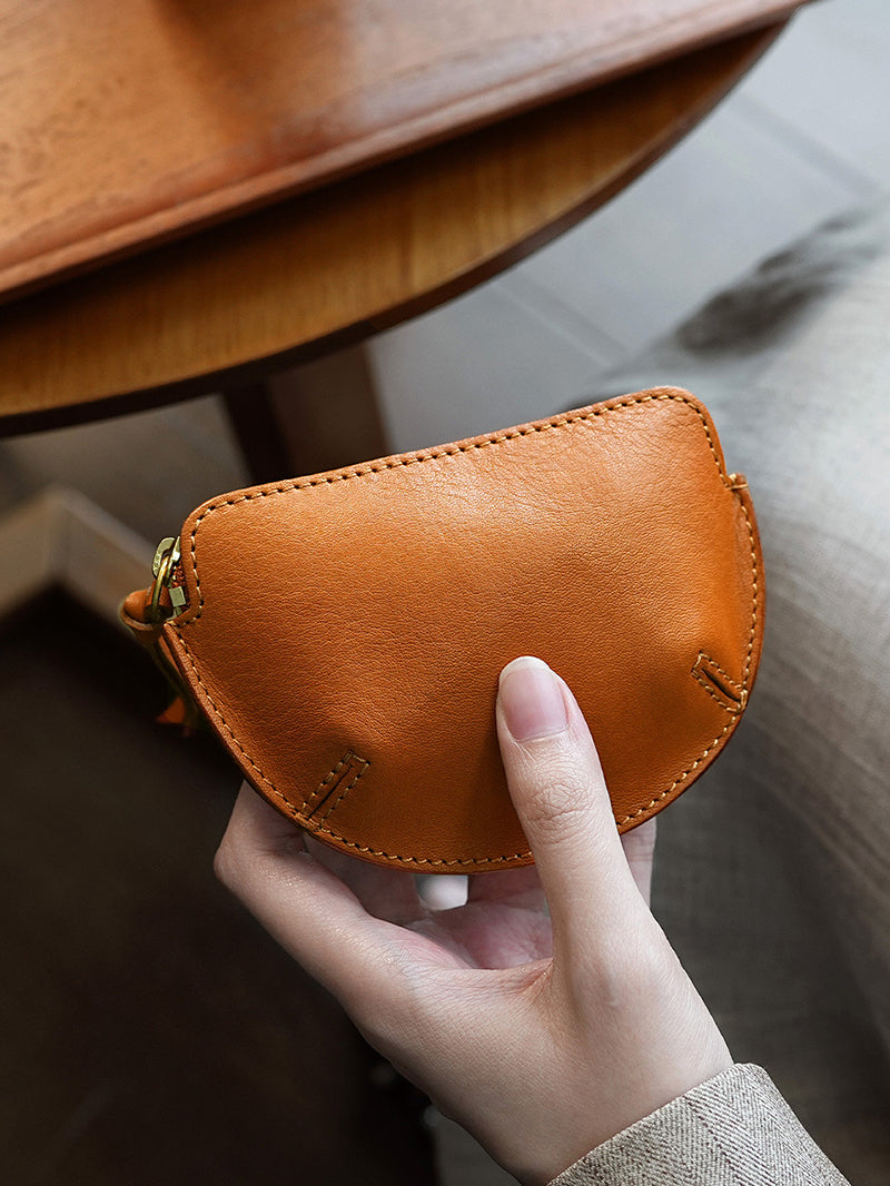 Retro Leather Coin Purse Zipper Wallet