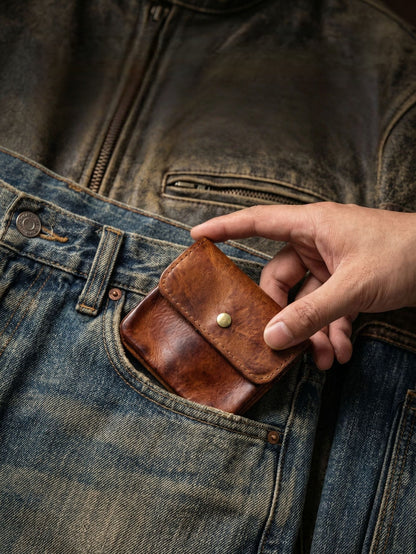Vintage Leather Cards Holder Coin Wallet