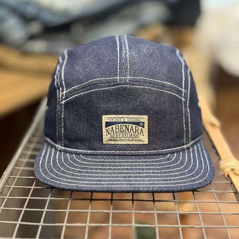 Retro Denim Flip Hat Beret Casual Cap Adjustable Hat