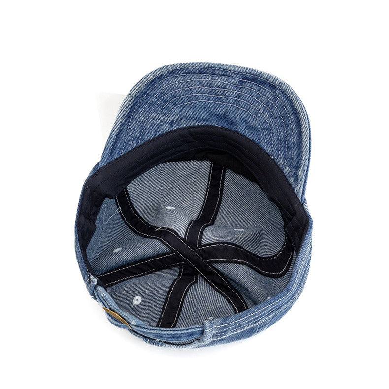 Retro Denim Flip Hat Beret Casual Cap Adjustable Hat