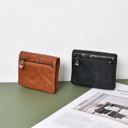 Retro Leather Handmade Short Wallets