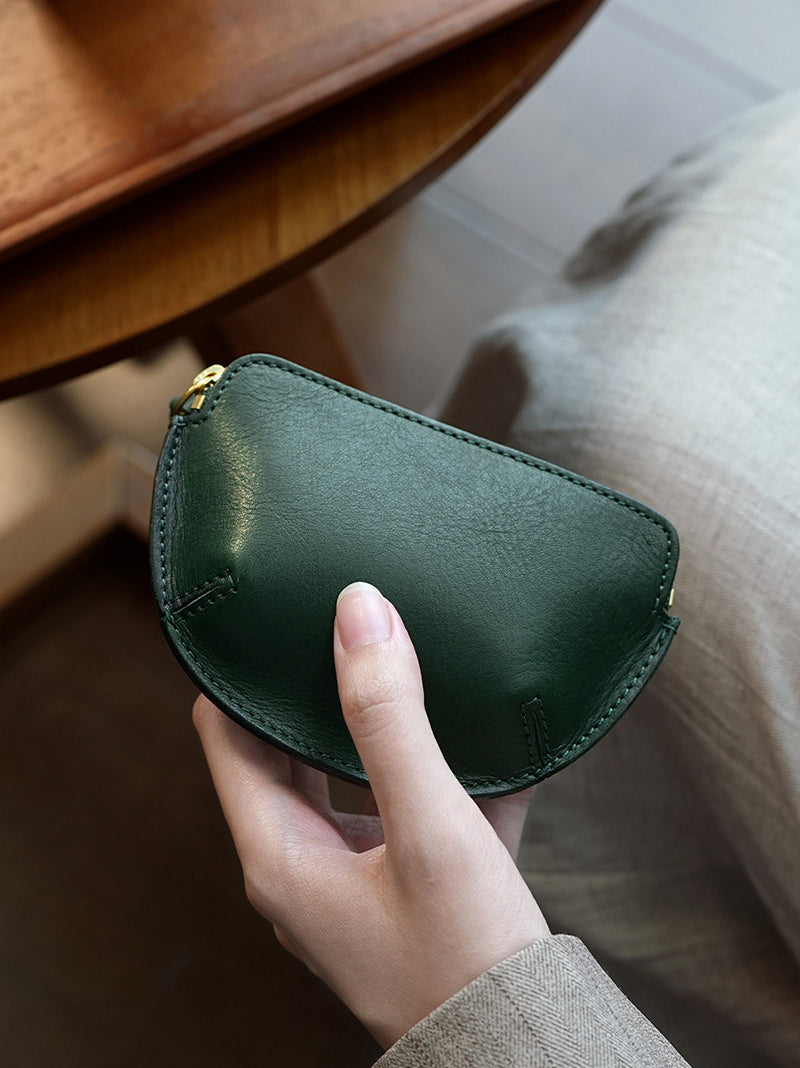 Retro Leather Coin Purse Zipper Wallet