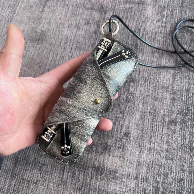 Retro Tanned Leather Glasses Case