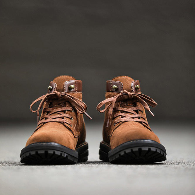 Retro Lacing Anti-slip Suede Boots