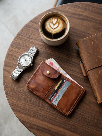 Retro Handmade Tanned Leather Wallet