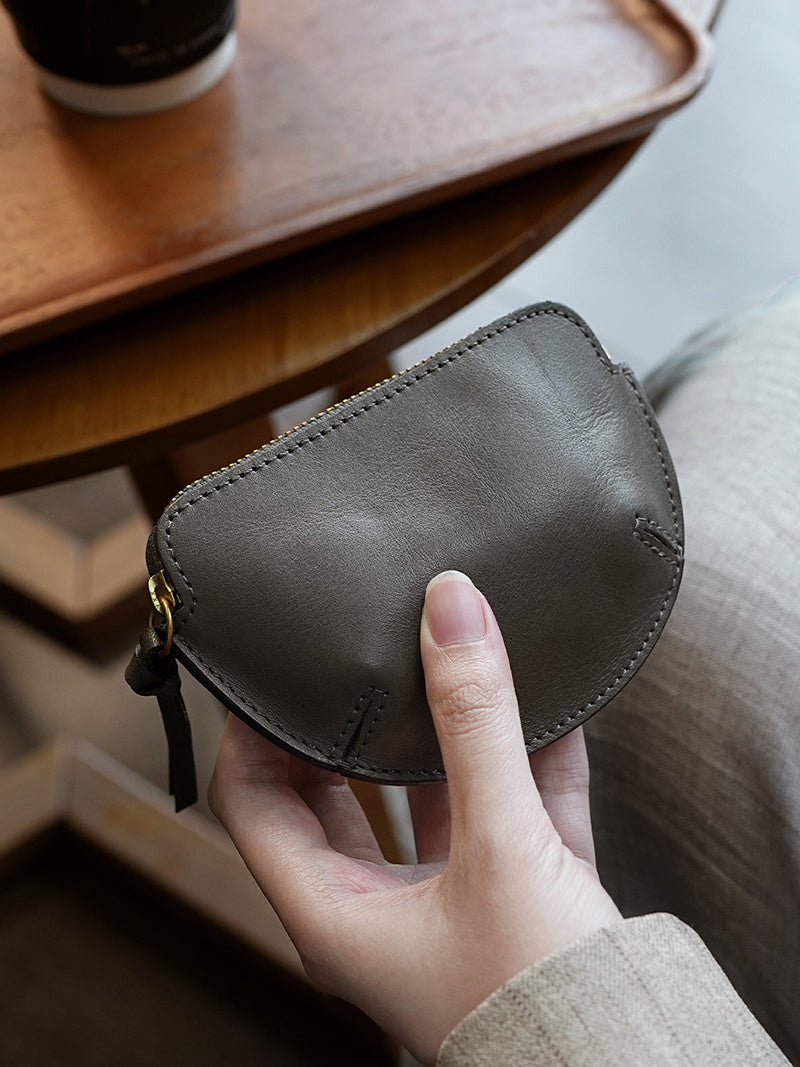 Retro Leather Coin Purse Zipper Wallet