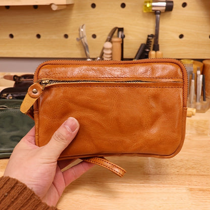 Retro Leather Distressed Top-Grain Cowhide Clutch Bag