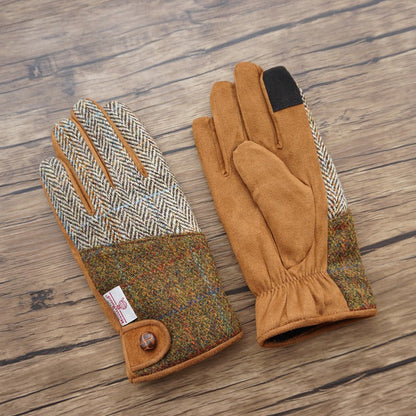 Retro Wool Touchscreen Tweed Plaid Gloves