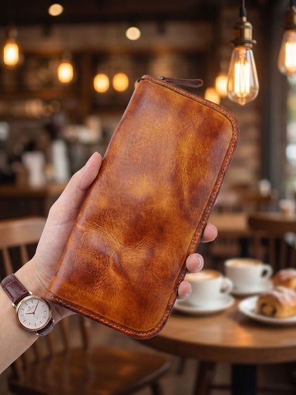Retro Handmade Leather Wallet Multi-card Slots Wallet