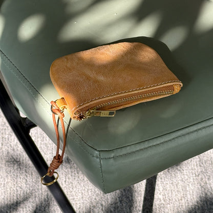 Retro Handmade Leather Zipper Wallet