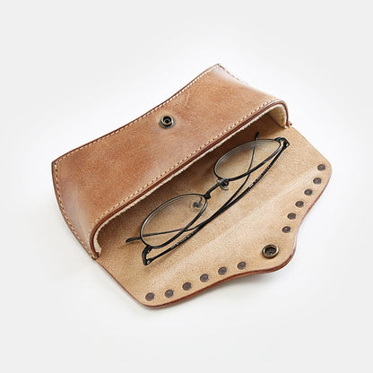 Retro Handmade Leather Glasses Case